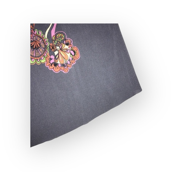 new La Rok Luxe ༄ Braided Lurex Straps Graffiti Print Silk Cami Top ༄ Gunmetal - Picture 9 of 16